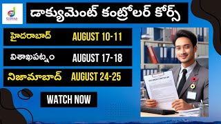 DOCUMENT CONTROLLER COURSE IN HYDERABAD,VISHAKAPATNAM & NIZAMABAD
