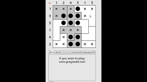 Grey is Odd - Today grids. Solution level 1 6X6 dated 06-17-2024 #logicpuzzles #logicgames  #games