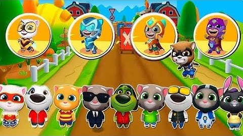 TALKING TOM GOLD RUN 1VS 2 VS Om Nom: Run 2 Tom Karting Running Pet COLOR SPLASH TOM bubble shooter