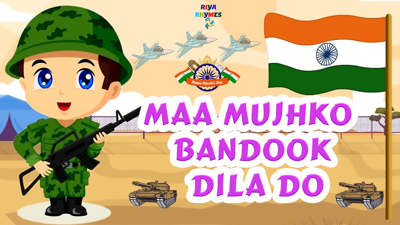 Maa Mujhko Bandook Dila Do | माँ मुझको बंदूक दिला दो | Nursery Rhyme |  Balgeet #riya_rhymes - YouTube