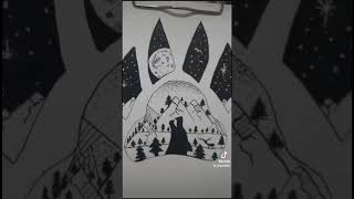 Wolf Paw Drawing - Pen drawing #shorts