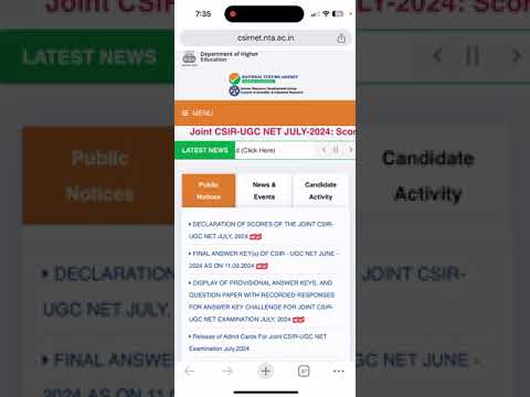 CSIR NET SCORE