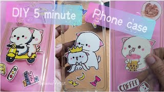 DIY phone case stickers in 5 minute | Peach and goma kawaii stickers | Untrained Artist screenshot 3