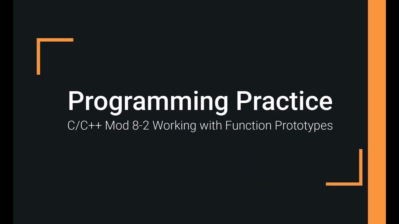 C++ Programming Examples 08-2 Working with Function Prototypes - YouTube