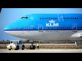 KLM Boeing 747-400 pushback and take off