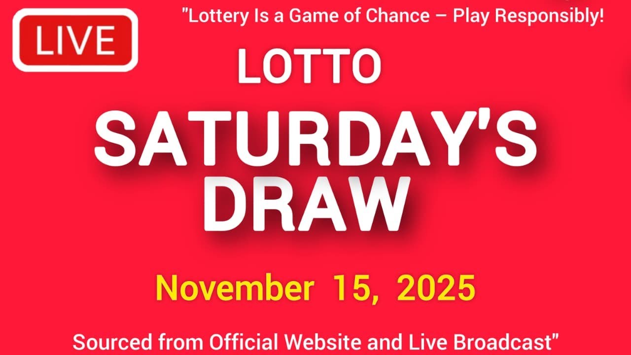 The National Lottery Lotto Draw Live results from Saturday 15 Nov 2025