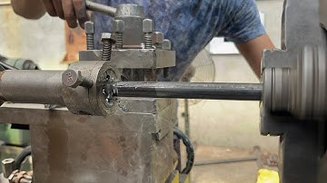 A long threaded rod making process in work shop