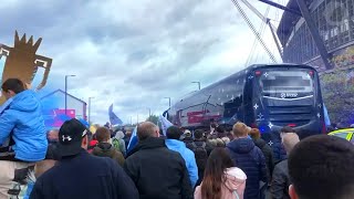Manchester City Bus Makes Its Way Through Crowd Of Fans