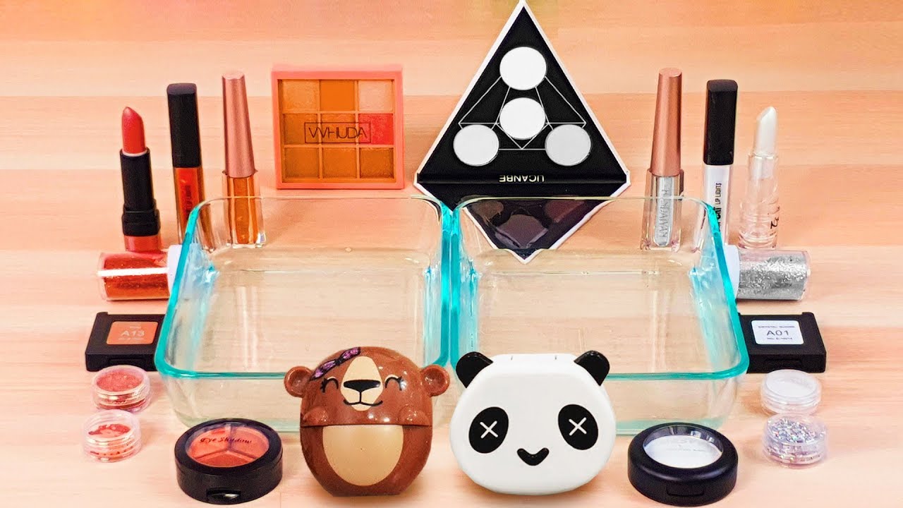 Brown vs White - Mixing Makeup Eyeshadow Into Slime Special Series 