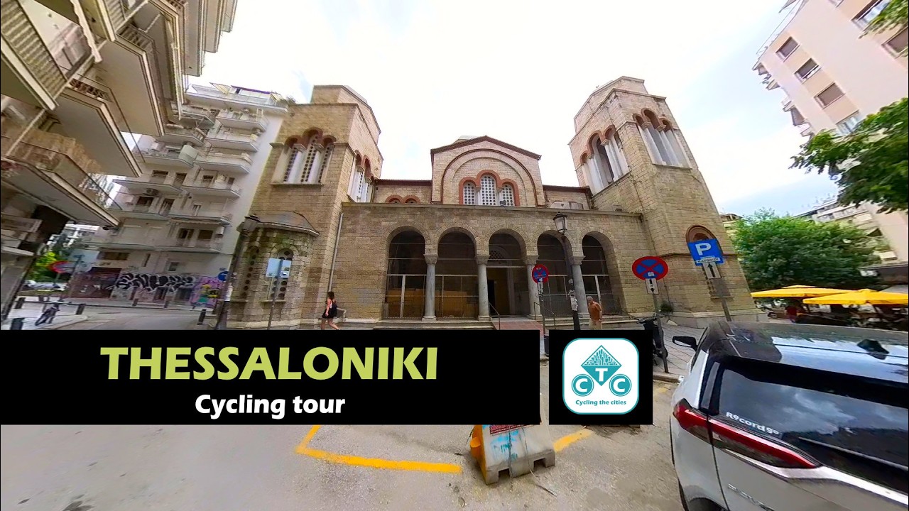 Architecture from bicycle Thessaloniki, Greece, June 2024, cycling tour