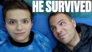 48 HOUR CHALLENGE IN BED | MISSING SCHOOL SICK FOR THREE DAYS | HE SURVIVED!