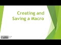 Creating and Saving an Excel Macro