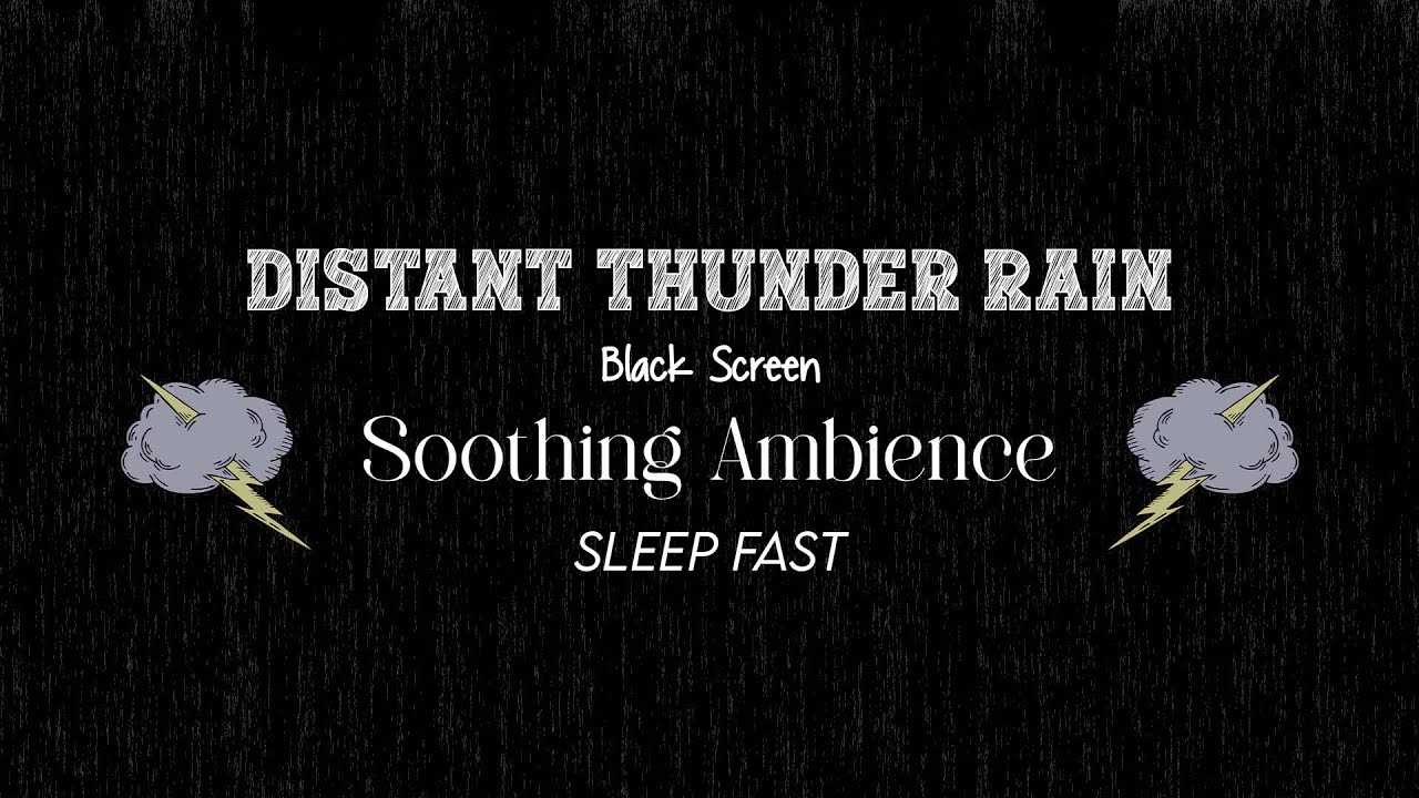 Pure Rain and Thunder ⛈️ No Music, Black Screen for Sleeping