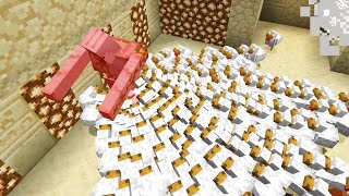 100 POLLOS VS GOLEM DE HIERRO | MINECRAFT