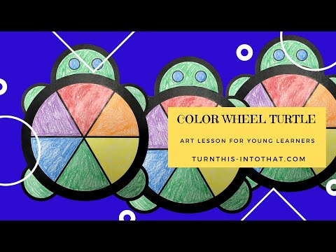 Color Wheel Turtle - Elementary Art Lesson - Color Wheel Lesson - Kindergarten Art Lesson