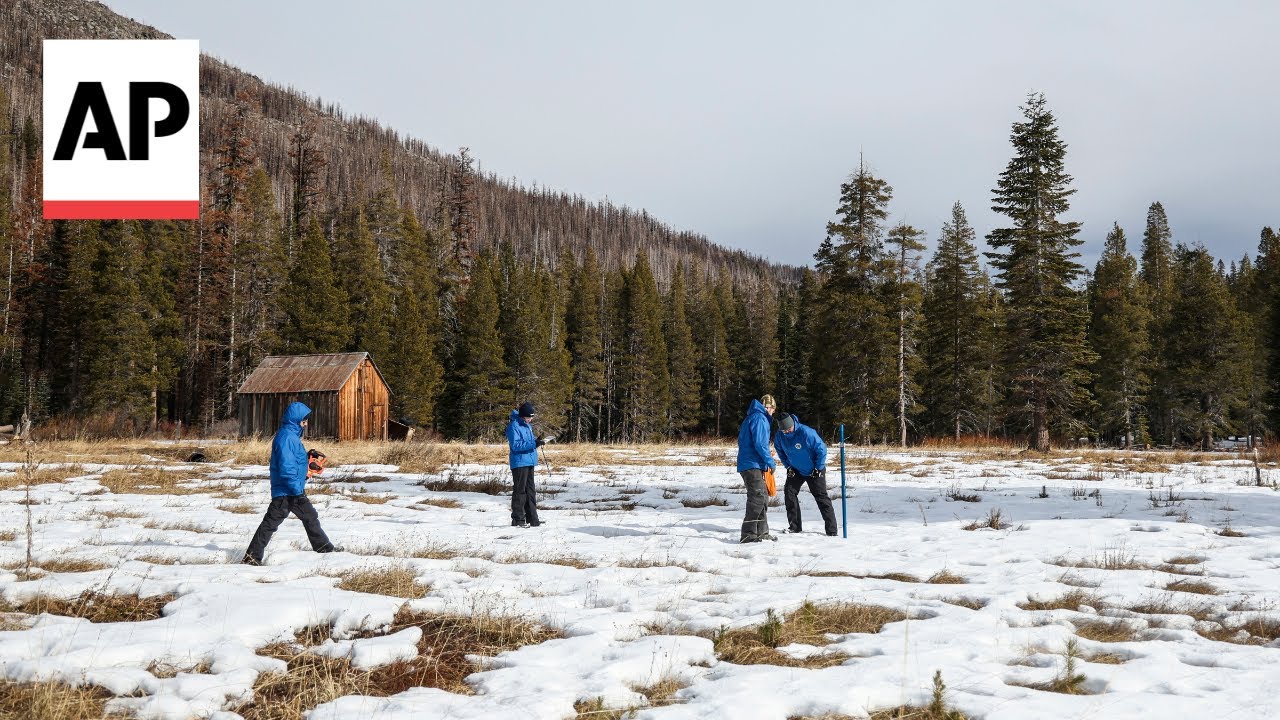 California begins 2024 with below-normal mountain snowpack - YouTube