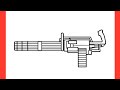 How To Draw A M134 MINIGUN Step By Step Drawing GAU 2 An Machine Gun Easy 