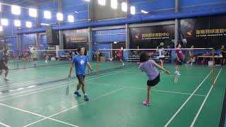 20230808飛羽羽球XD小翎+雋哲VS小米+柏佑2 - 1