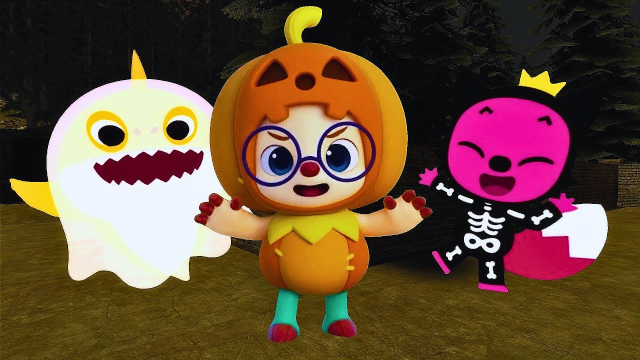 HALLOWEEN NEXTBOTS FAMILY of Hogi, PinkFong & Babyshark CHASE in Mixed Maps l Garry's Mod