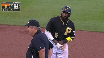 MIA@PIT: Harrison hammers an RBI double to the gap