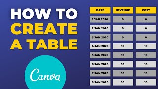 Canva - How To Make A Table  (Quickly, Easily & Evenly Spaced)