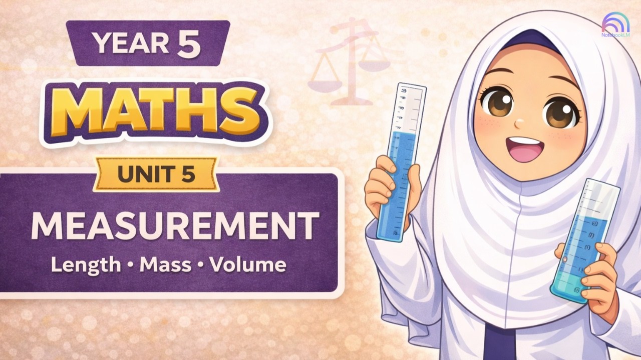 Mathematics Year 5 KSSR | Unit 5: Length, Mass & Volume of Liquid | Revision with NotebookLM