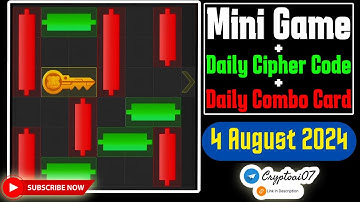 How To Play And Complete Today ( 4 August) Hamster Kombat Mini Game | Daily Combo Card & Ciph