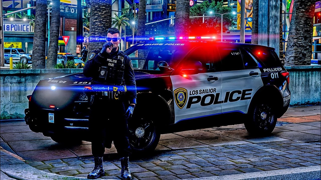 Playing GTA 5 As A Police Officer LSPDFR Night Patrol In City