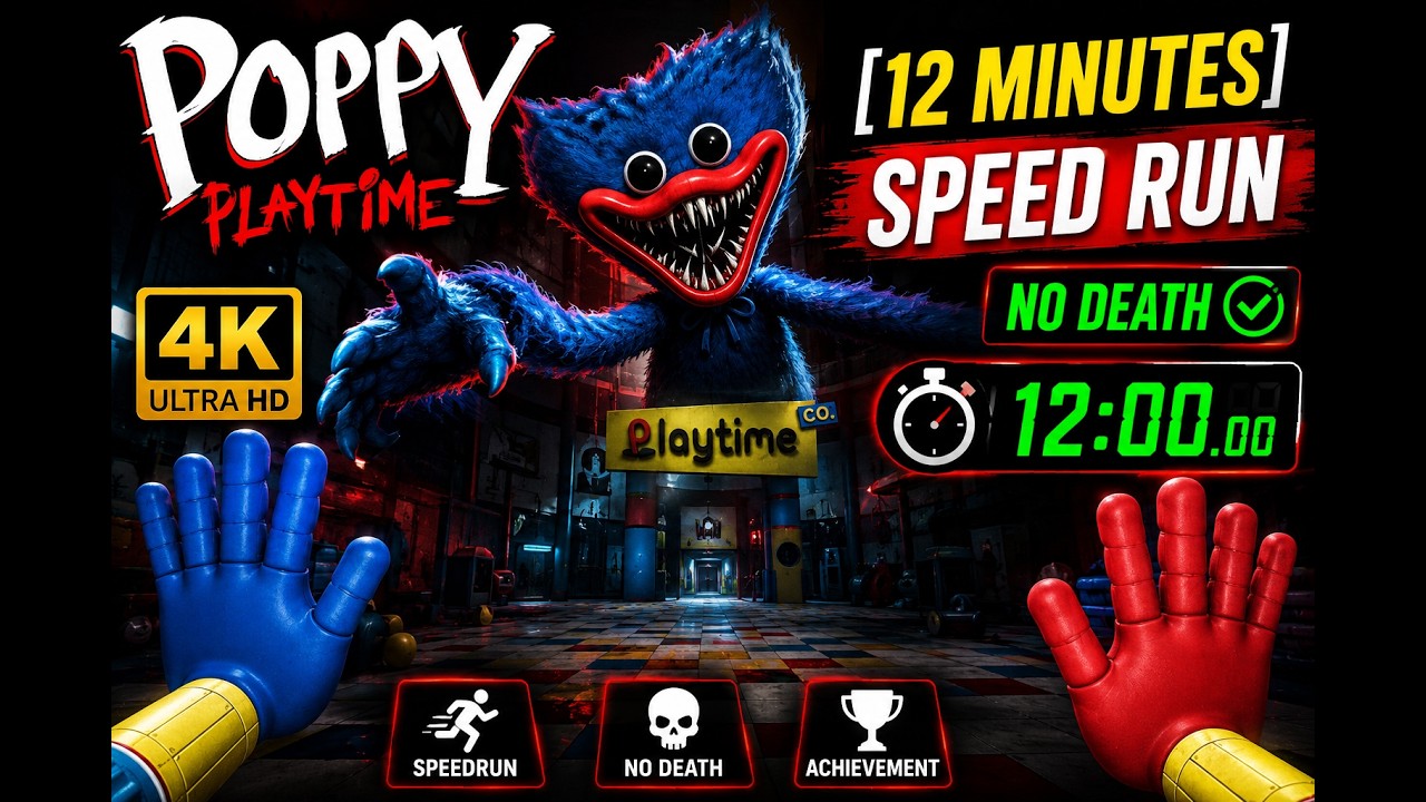 POPPY PLAYTIME [12 MINUTES] SPEED RUN NO DEATH [4k] - YouTube