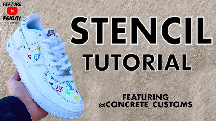 Apply Stencils To Nike AF1s- Applying Stencils to Leather Shoes 