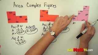 How to find the area of a complex figure, Video For 3rd to 5th Grades