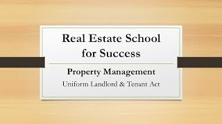 Uniform Residential Landlord and Tenant Act (URLTA)