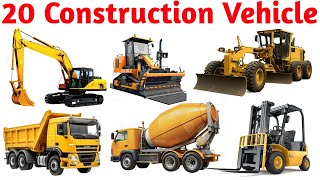 20 Construction Vehicle Names with Picture and Sound Video