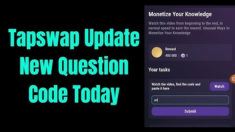 Unusual Ways To Monetize Your Knowledge | Tapswap Update New Question Code Today