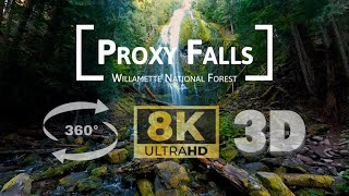 Proxy Falls - Oregon | 8K 3D 360° VR | Fall Colors \& Columnar Basalt