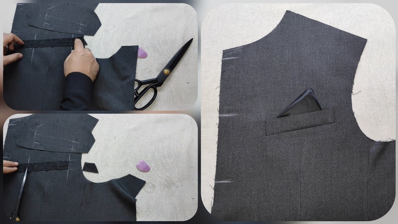 Preparation of the breast pocket of the jacket and how to sew 