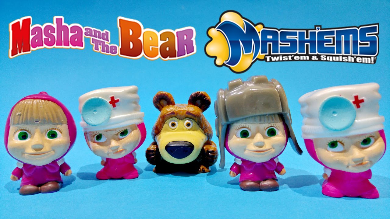 Masha And The Bear Toys Mashems Series 1 Super Squishy Toys Video ★ Маша и Медведь 2015 Игрушки 