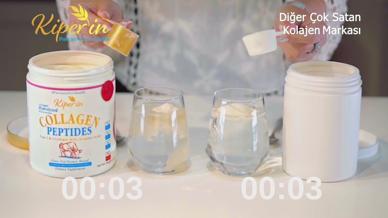 Kiperin Collagen Kalitesi; %100 Saf ve Doğal Çift Hidrolize Kolajen Peptitler içeren Diyet Takviyesi