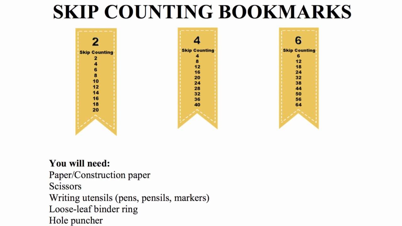 Skip Counting Bookmarks - YouTube