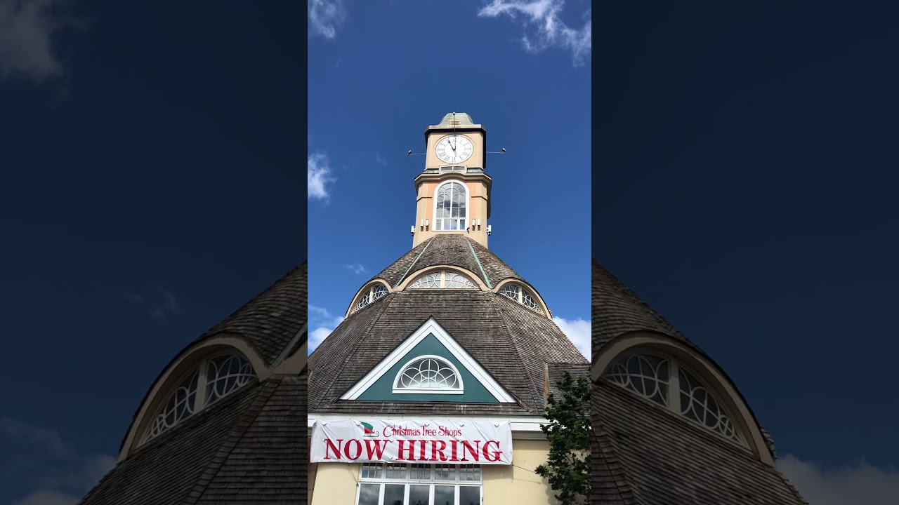 Shrewsbury Christmas Tree Shops Clock Strikes 12 YouTube