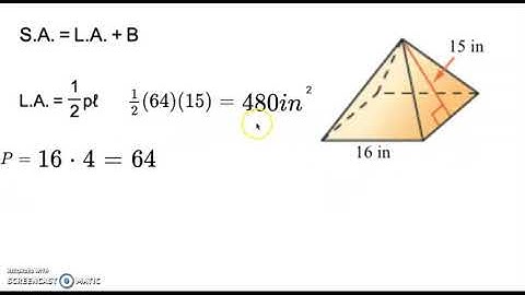 Geometry: 11-3 Surface Areas of Pyramids and Cones MathXL
