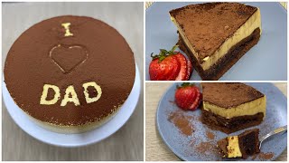 كيكه الشمواه الفرنسيه كيكه باردة لذيذة بدون فرن وفكره جديده للتزيين | Father’s Day cake without oven