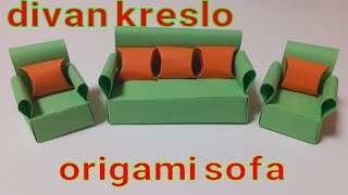 Qog'ozdan narsalar yazash | Qog'ozdan divan krelo yashash | origami | origami sofa