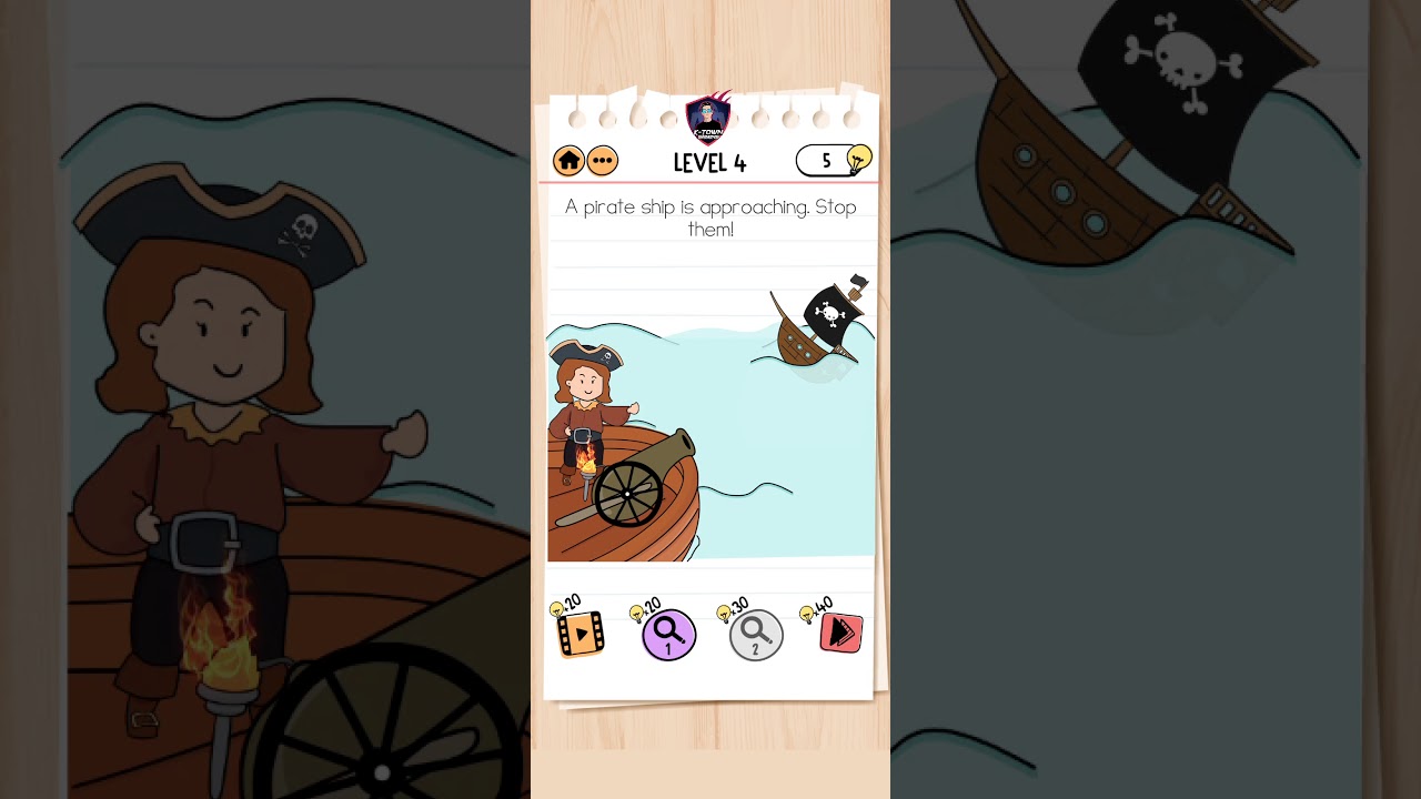 brain test 2 level 4 Captain Mary Walkthrough And Solutions