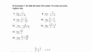 One Sided Limits and Continuity 01