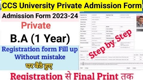 How to Fill CCS University Private Admission Form 2023 | CCSU BA Private Form Kaise Fill Karen 2023