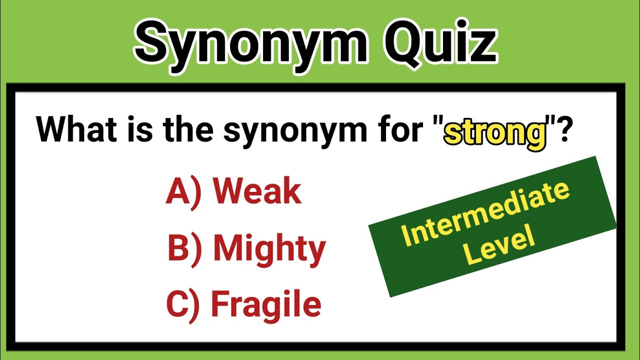 synonym quiz # 1 l can you take 30 / 30 ? - YouTube