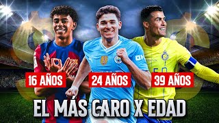 El Jugador más Caro de Cada Edad (16-40 Años)