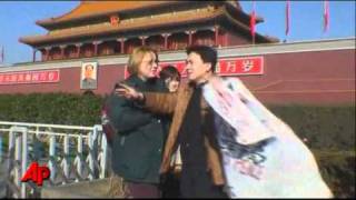 Chinese Police Stop Us Boys Peace Protest