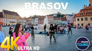 Brașov, Romania 🇷🇴 September 2023 SUNNY DAY ☀️24°C Discover Transilvania 🏙 4K 60fps Walking Tour